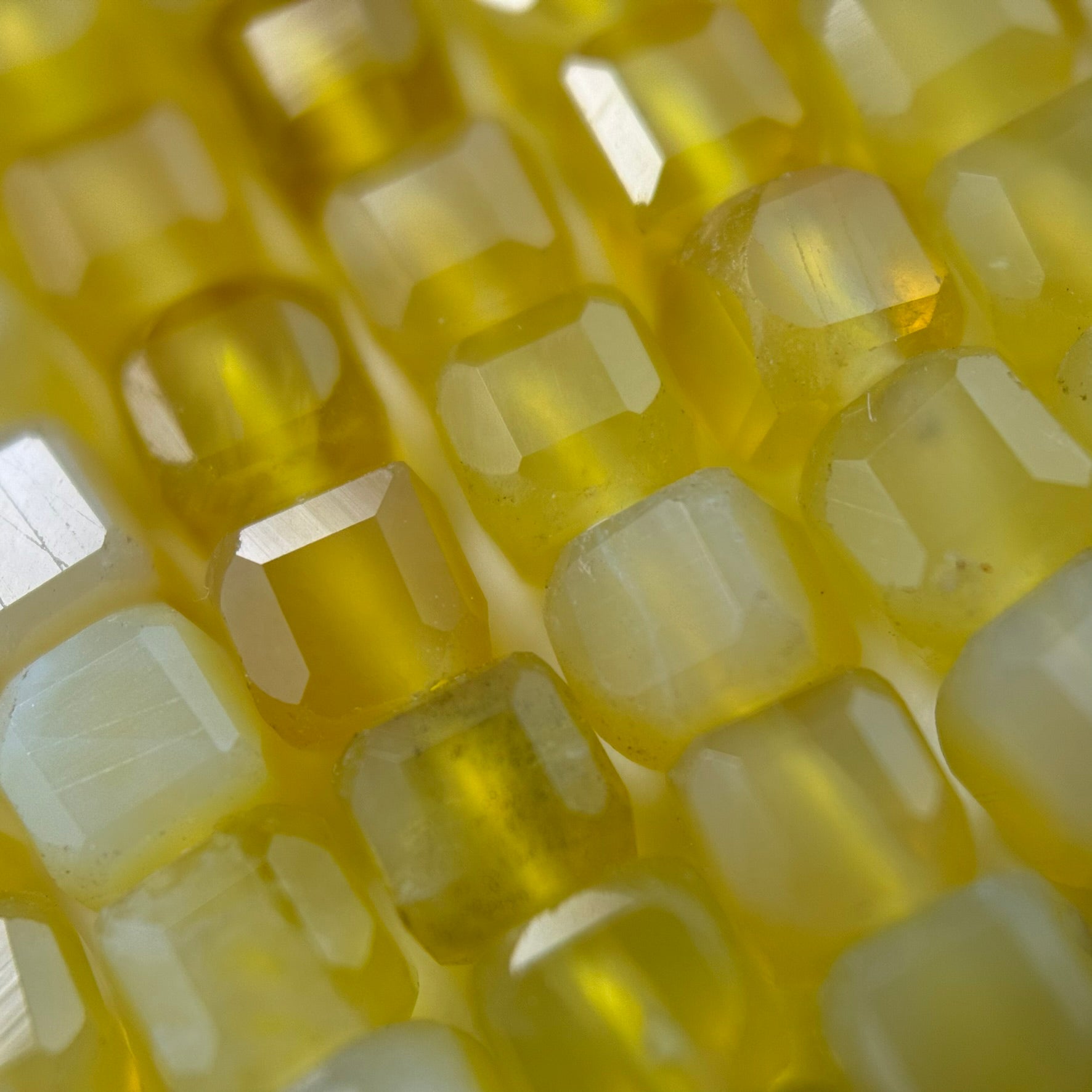 Yellow Opal Square Beads image 1