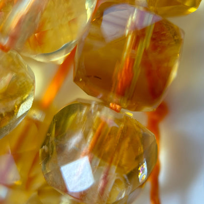 Citrine Square Heated Beads image 7