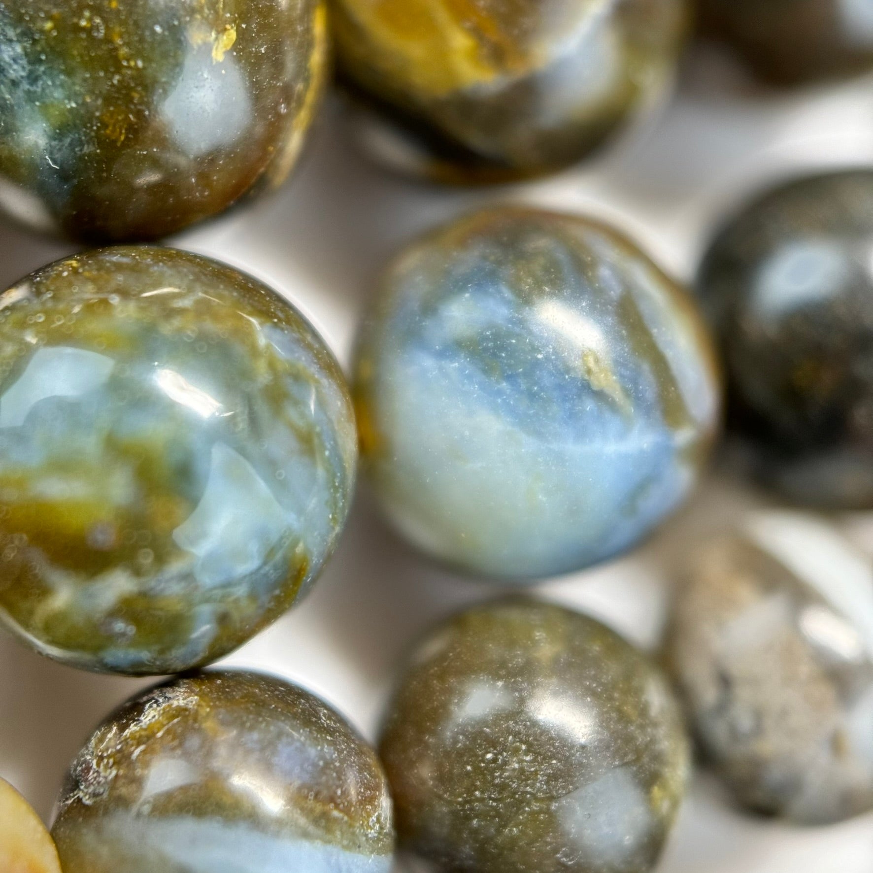 Blue Opal Polished Round Beads image 5