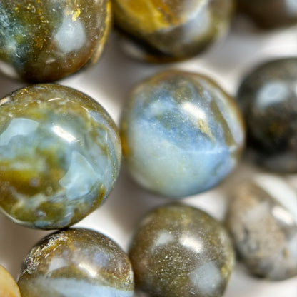 Blue Opal Polished Round Beads image 5