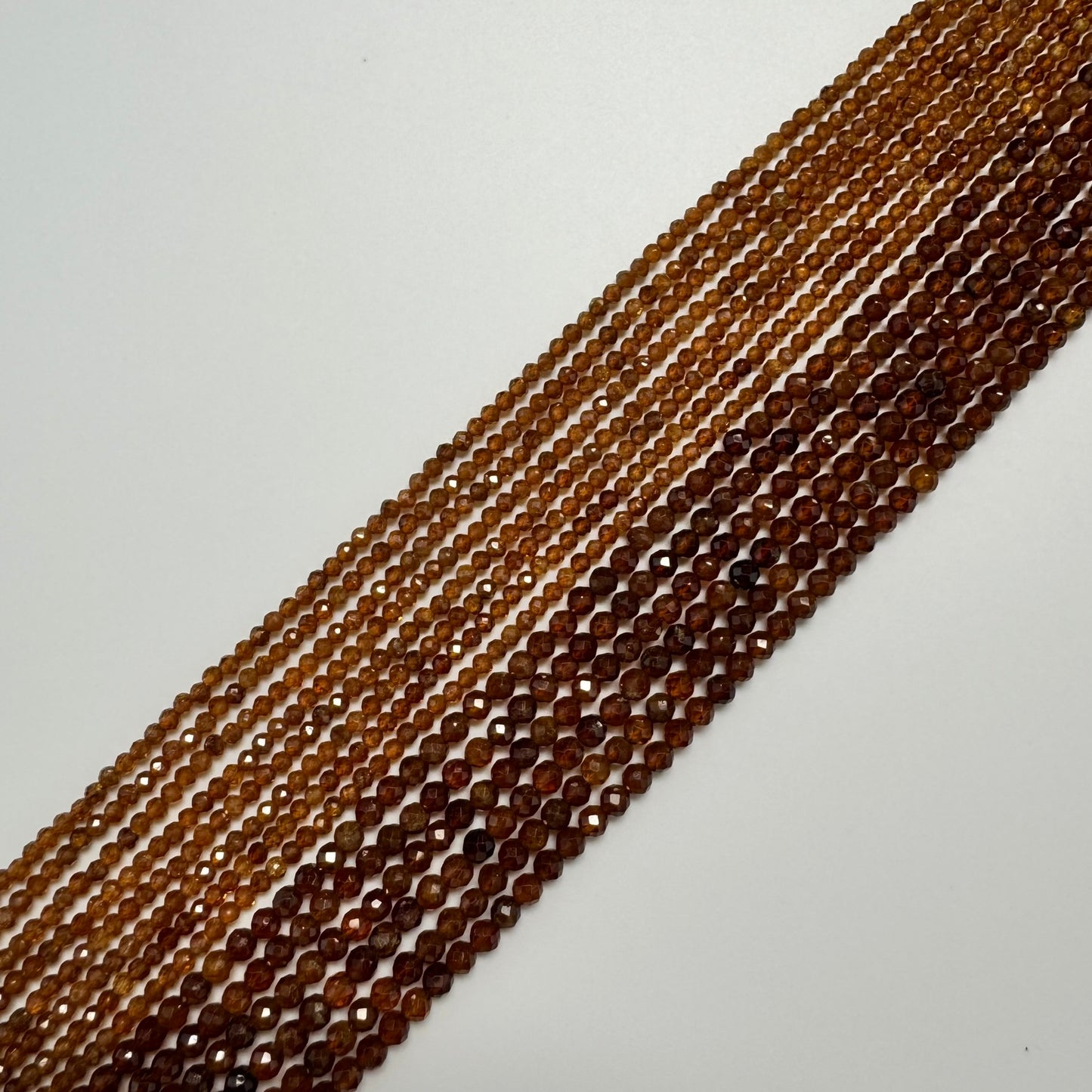 Hessonite Garnet Beads - Faceted Garnet Beads - Round Shape