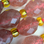 Strawberry Quartz Faceted Barrel 8 Beads image 2