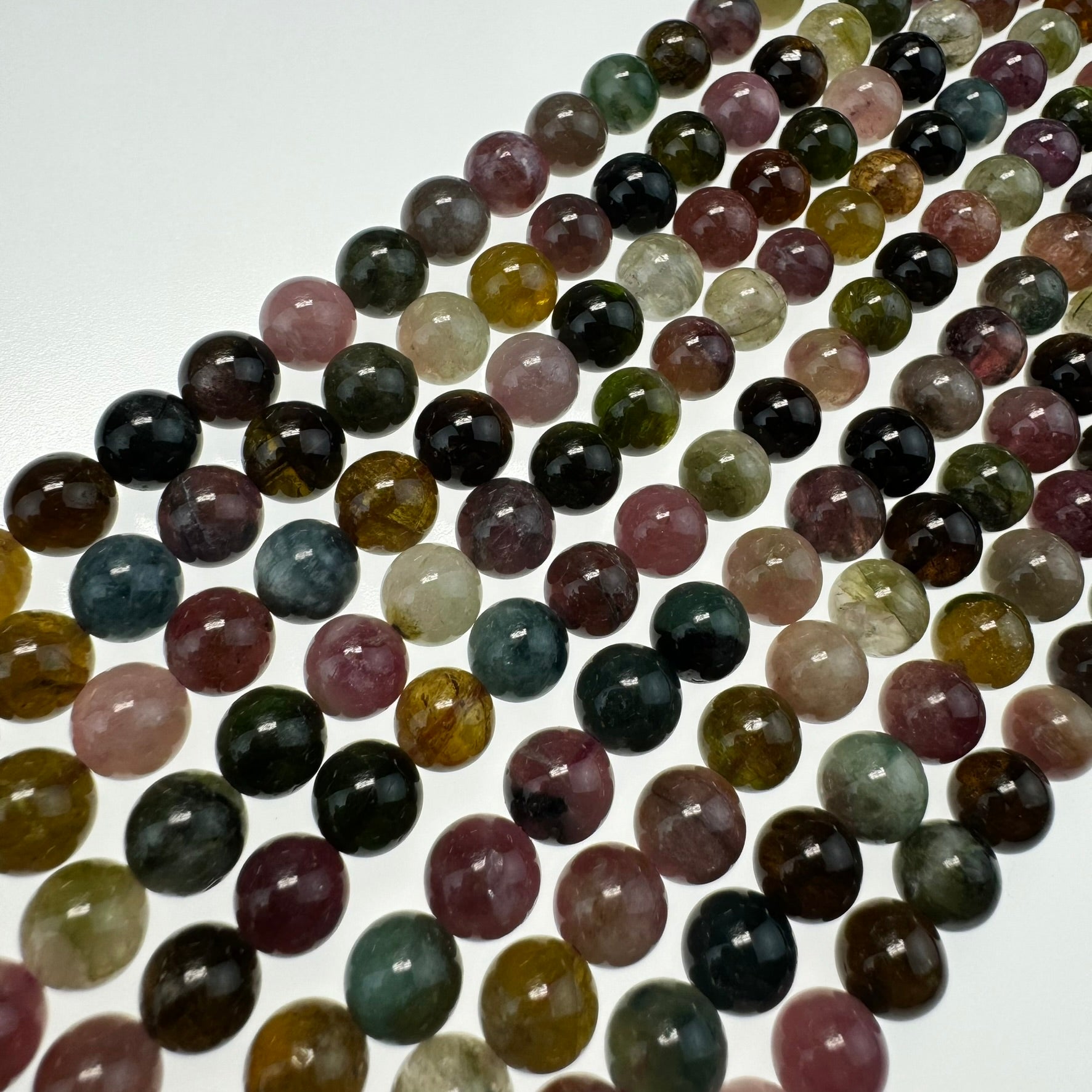 Tourmaline Polished Round Beads  - A Quality image 3