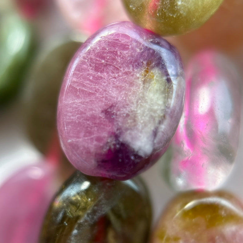 Tourmaline Flat Oval Beads