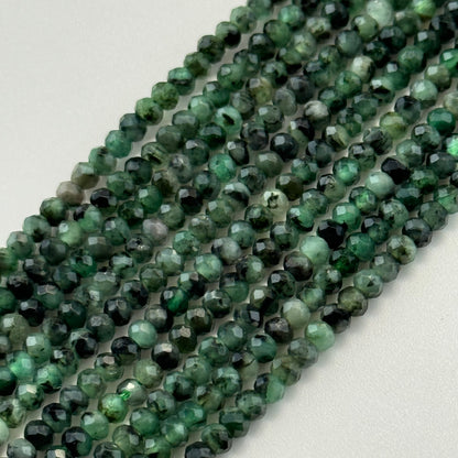 Emerald Faceted Rondelle Beads image 14
