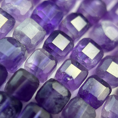 Amethyst Faceted Square Beads image 9