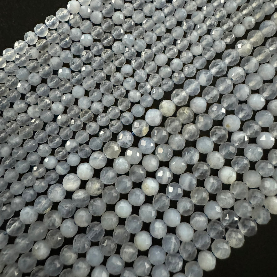 Blue Lace Agate Faceted Round Beads image 0