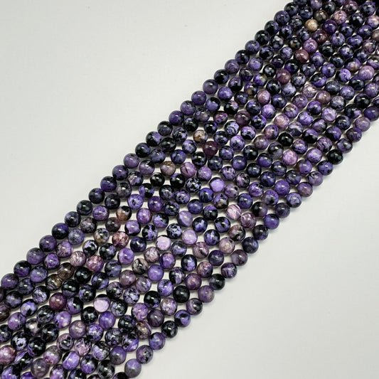 Charoite Polished Round Beads