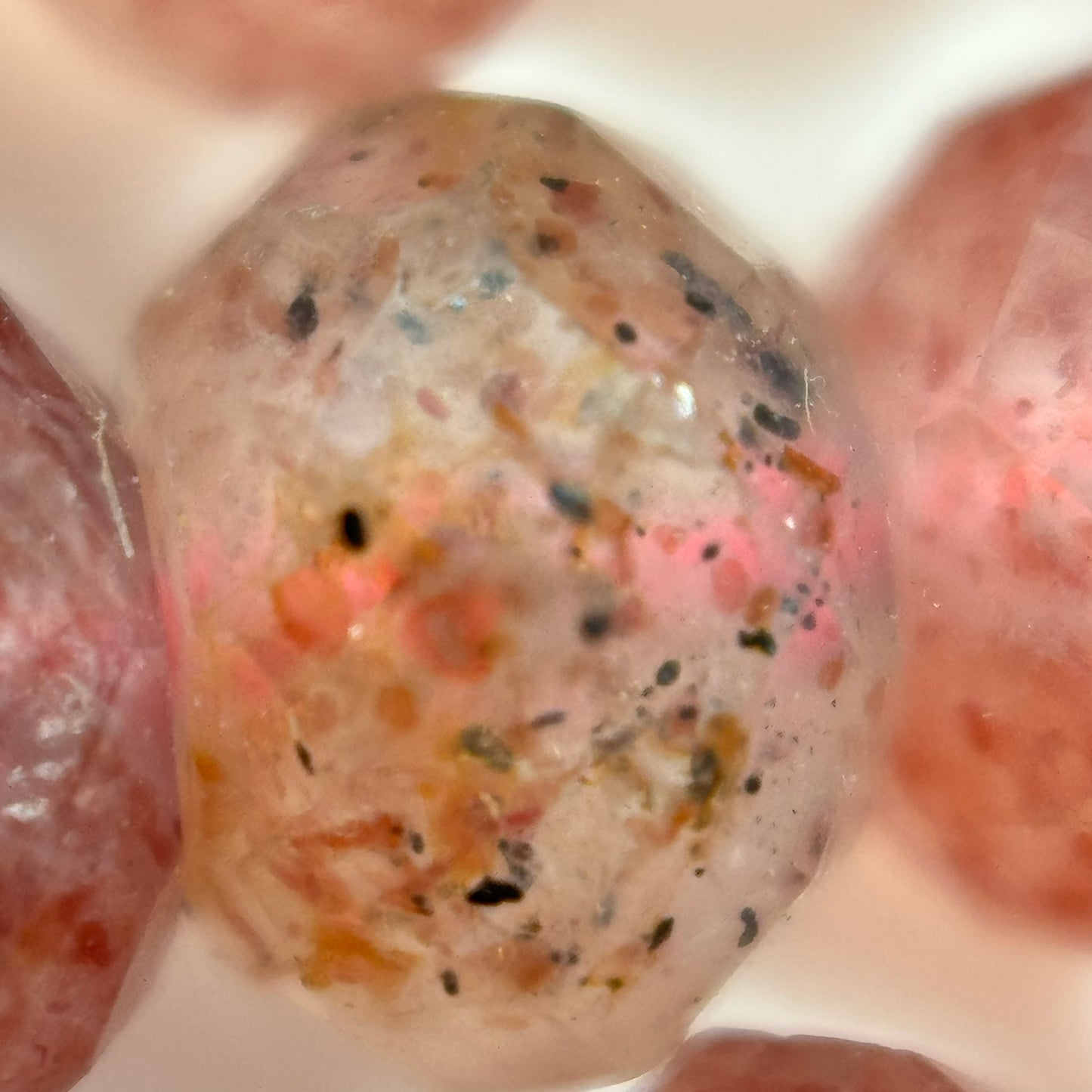 Faceted Strawberry Quartz Rondelle Beads (6x4mm) image 2