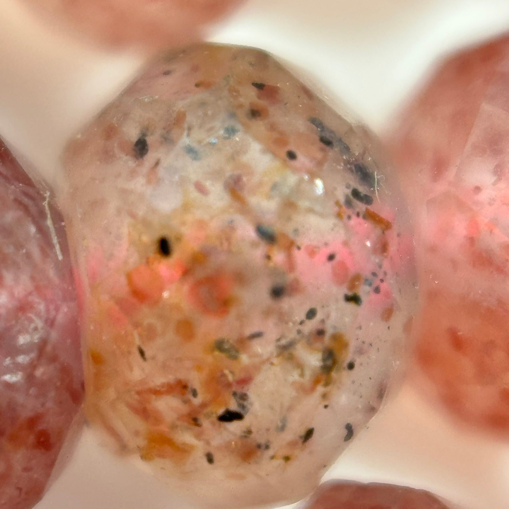 Faceted Strawberry Quartz Rondelle Beads (6x4mm) image 2