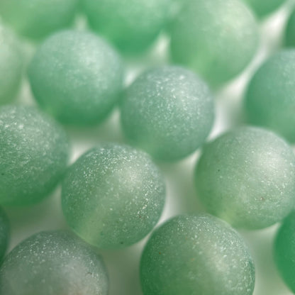 Green Aventurine Frosted Round Beads image 6