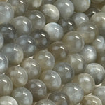 Gray Chocolate Moonstone Polished Round Beads image 2