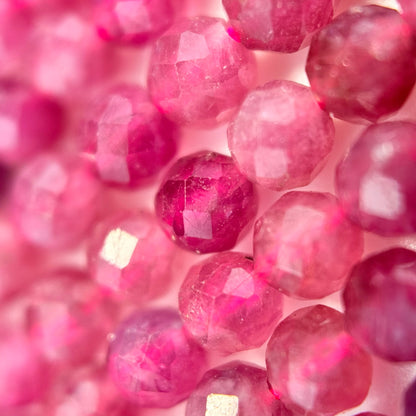Pink Tourmaline Faceted Round Beads image 2