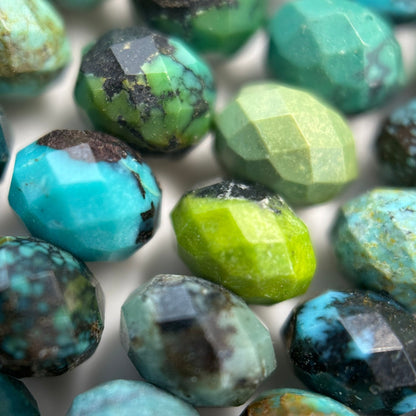 Turquoise Faceted Rondelle Beads (AA Quality) image 2