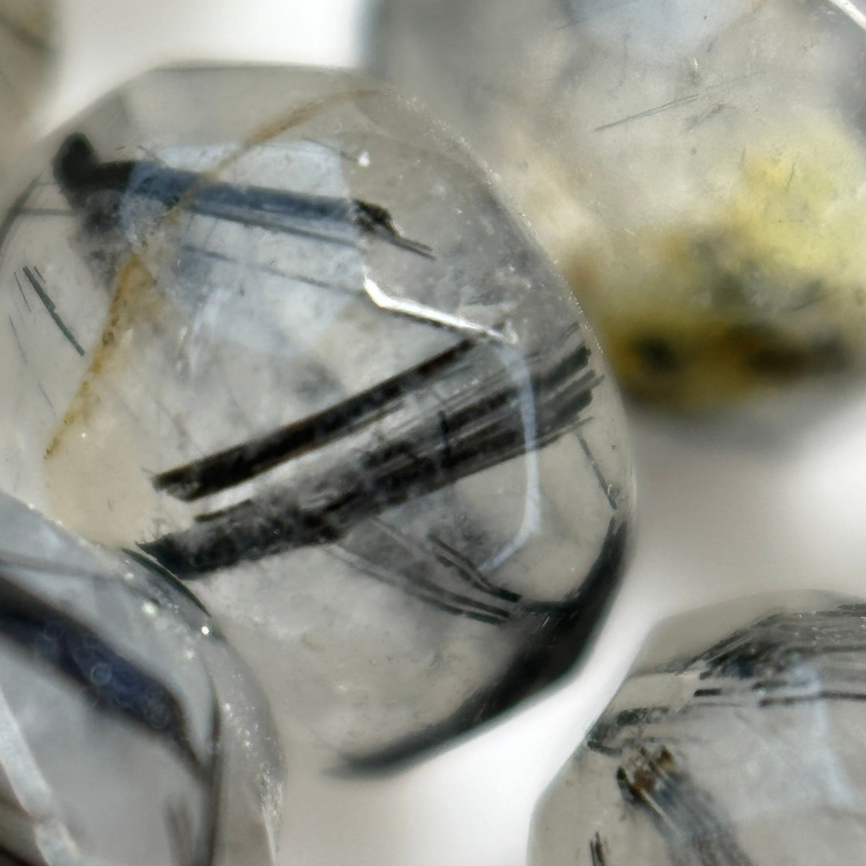 Black Tourmalinated Quartz Faceted Rondelle Beads image 3