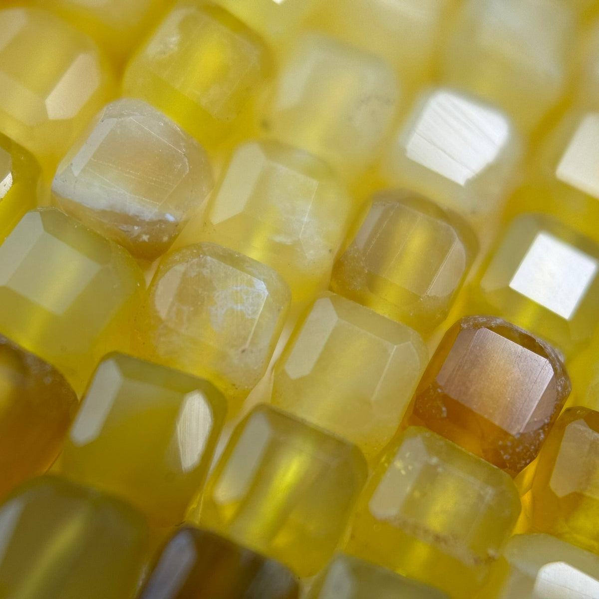Yellow Opal Square Beads image 2