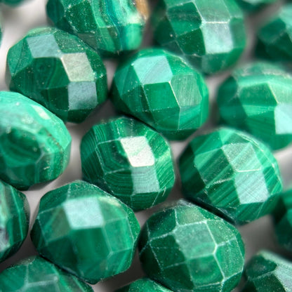 Malachite Faceted Rondelle Beads image 3