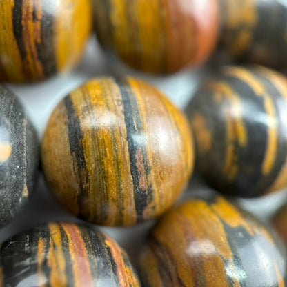 Brown Zebra Jasper Polished Beads (20mm) image 2