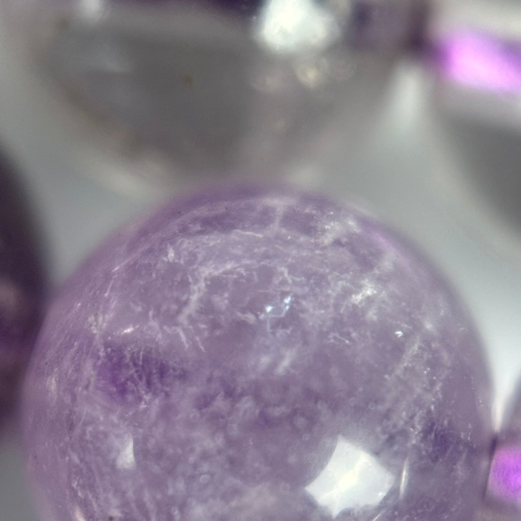 Amethyst +Plus Polished 8mm Round Beads image 3
