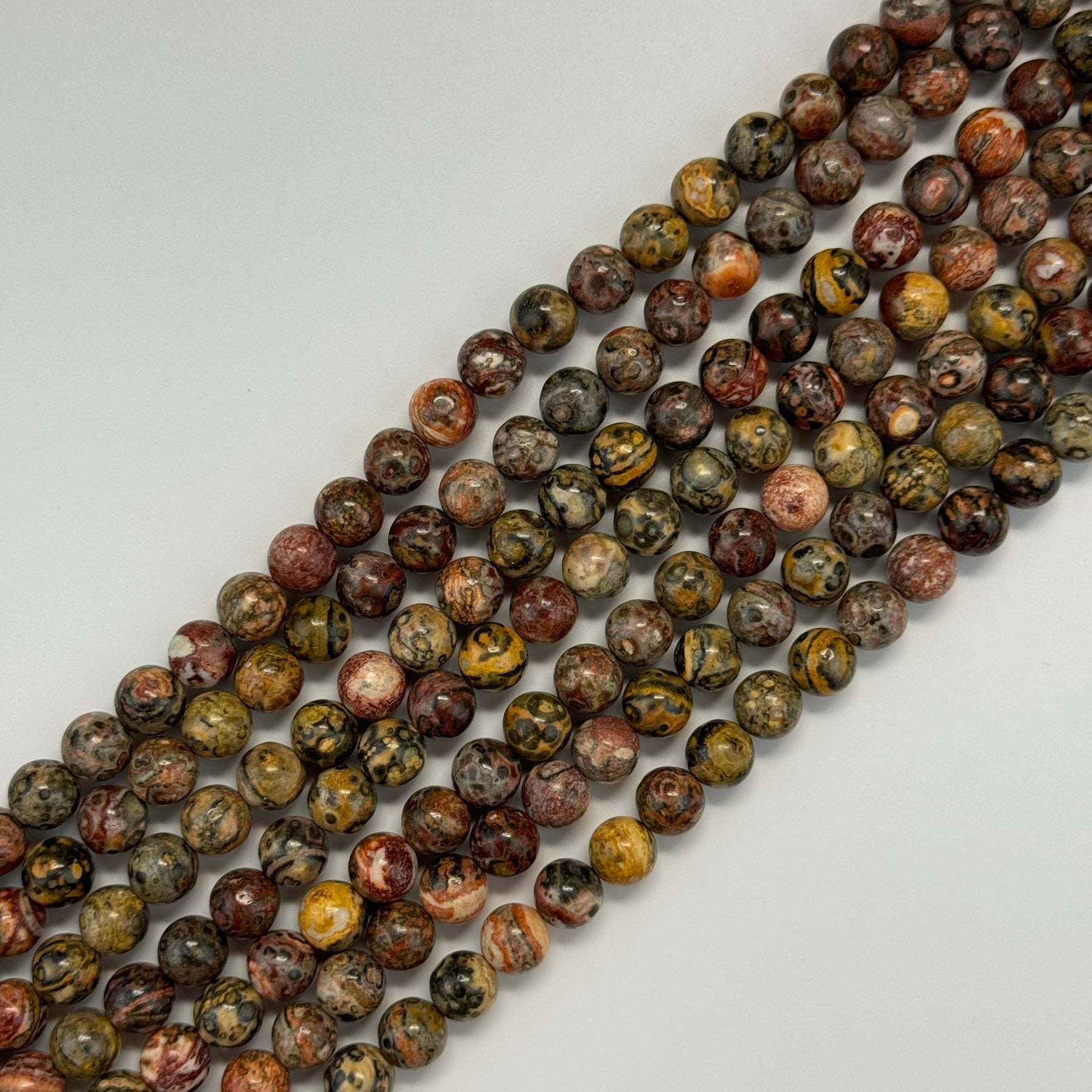 Red Leopard Skin Jasper Polished   Round Beads image 3