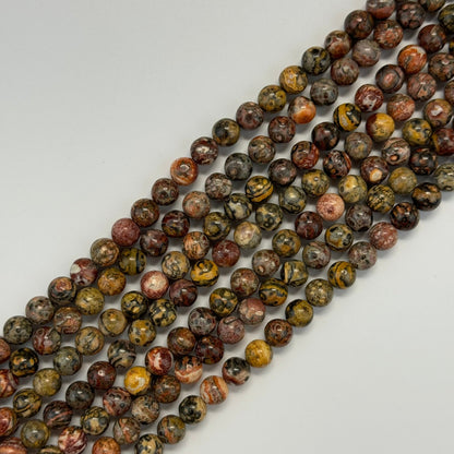 Red Leopard Skin Jasper Polished   Round Beads image 3