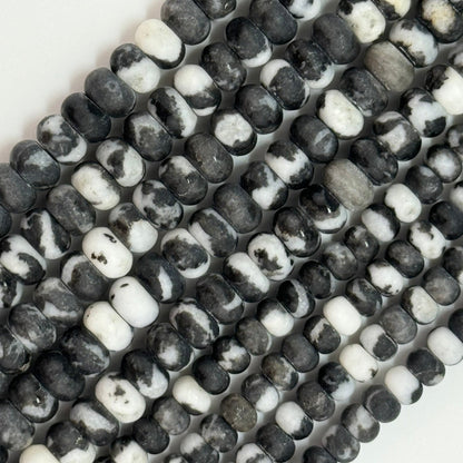 Black and White Jasper Rondelle Beads image 3