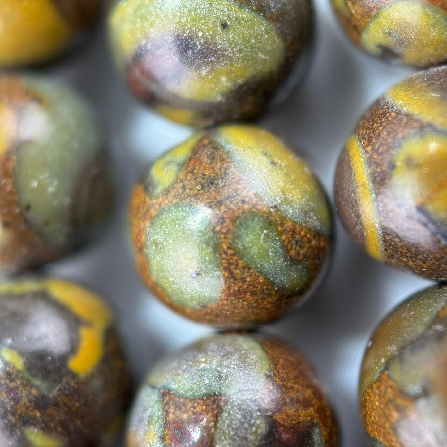 Rainbow Marble Polished Round Beads image 3