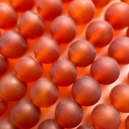 Carnelian Frosted Round Beads image 3