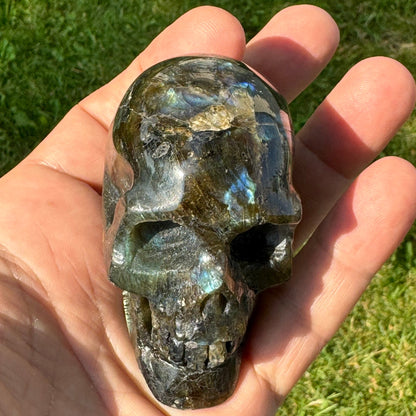 Labradorite Skull Carving (3 x 2.5 inches) image 3