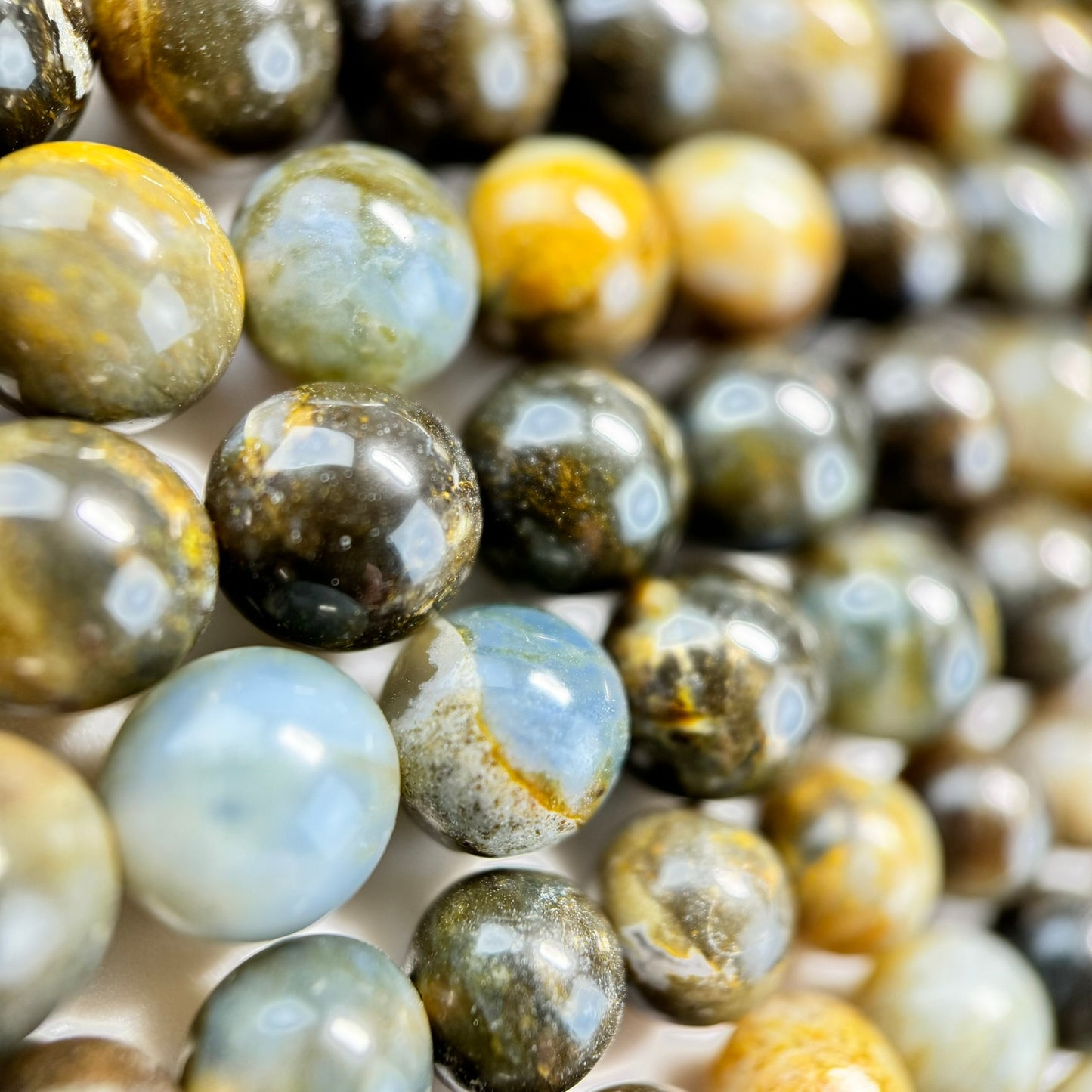 Blue Opal Polished Round Beads image 9