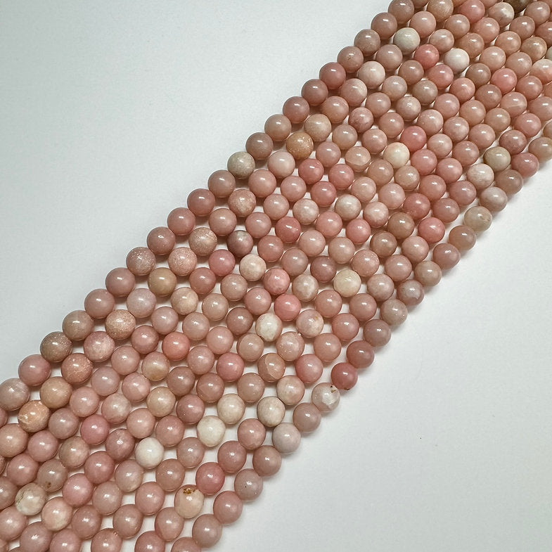 Soft Pink Calcite Beads - Polished Round Beads