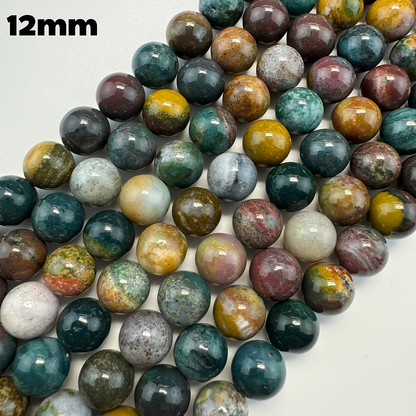 Jasper Mexican Ocean Polished Round Beads (AAA Quality)