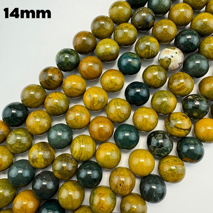Jasper Mexican Ocean Polished Round Beads (AAA Quality)