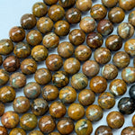 Green Chrome Jasper Beads - Polished Round Beads