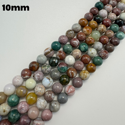 Jasper Mexican Ocean Polished Round Beads (AAA Quality)