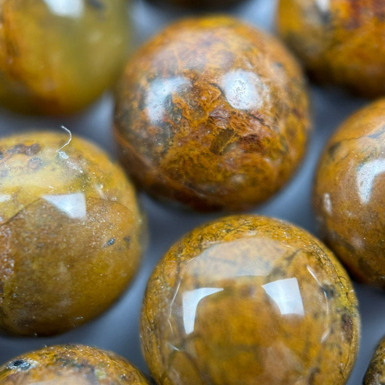 Green Chrome Jasper Beads - Polished Round Beads
