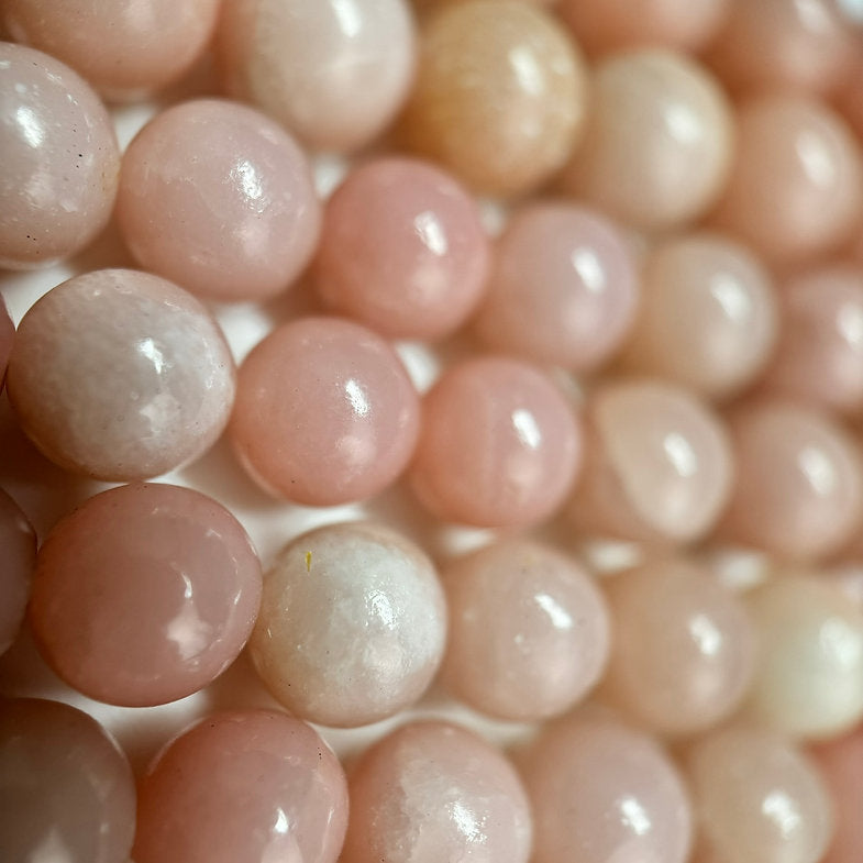 Soft Pink Calcite Beads - Polished Round Beads