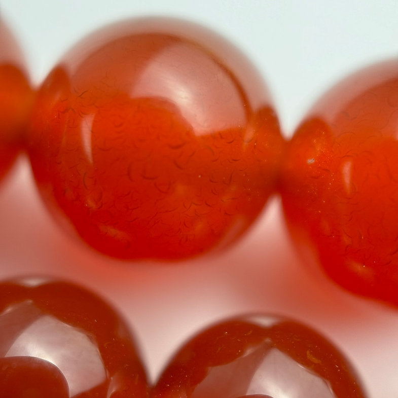 Red Brown Carnelian Beads -  Polished Round