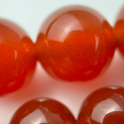 Red Brown Carnelian Beads -  Polished Round