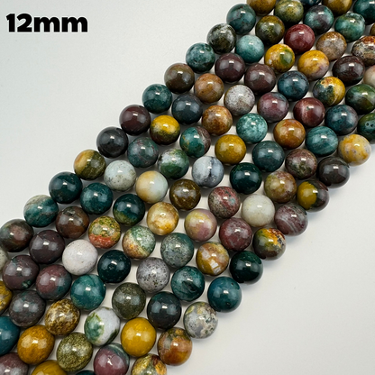 Jasper Mexican Ocean Polished Round Beads (AAA Quality)