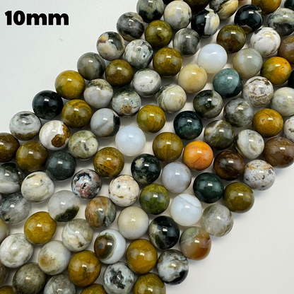 Jasper Mexican Ocean Polished Round Beads (AAA Quality)