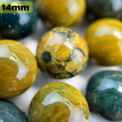 Jasper Mexican Ocean Polished Round Beads (AAA Quality)