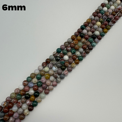 Jasper Mexican Ocean Polished Round Beads (AAA Quality)