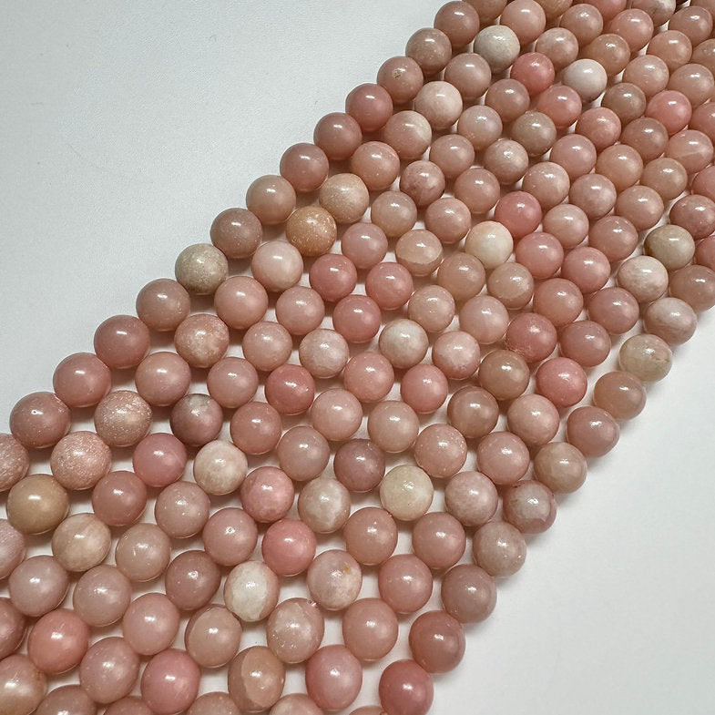 Soft Pink Calcite Beads - Polished Round Beads