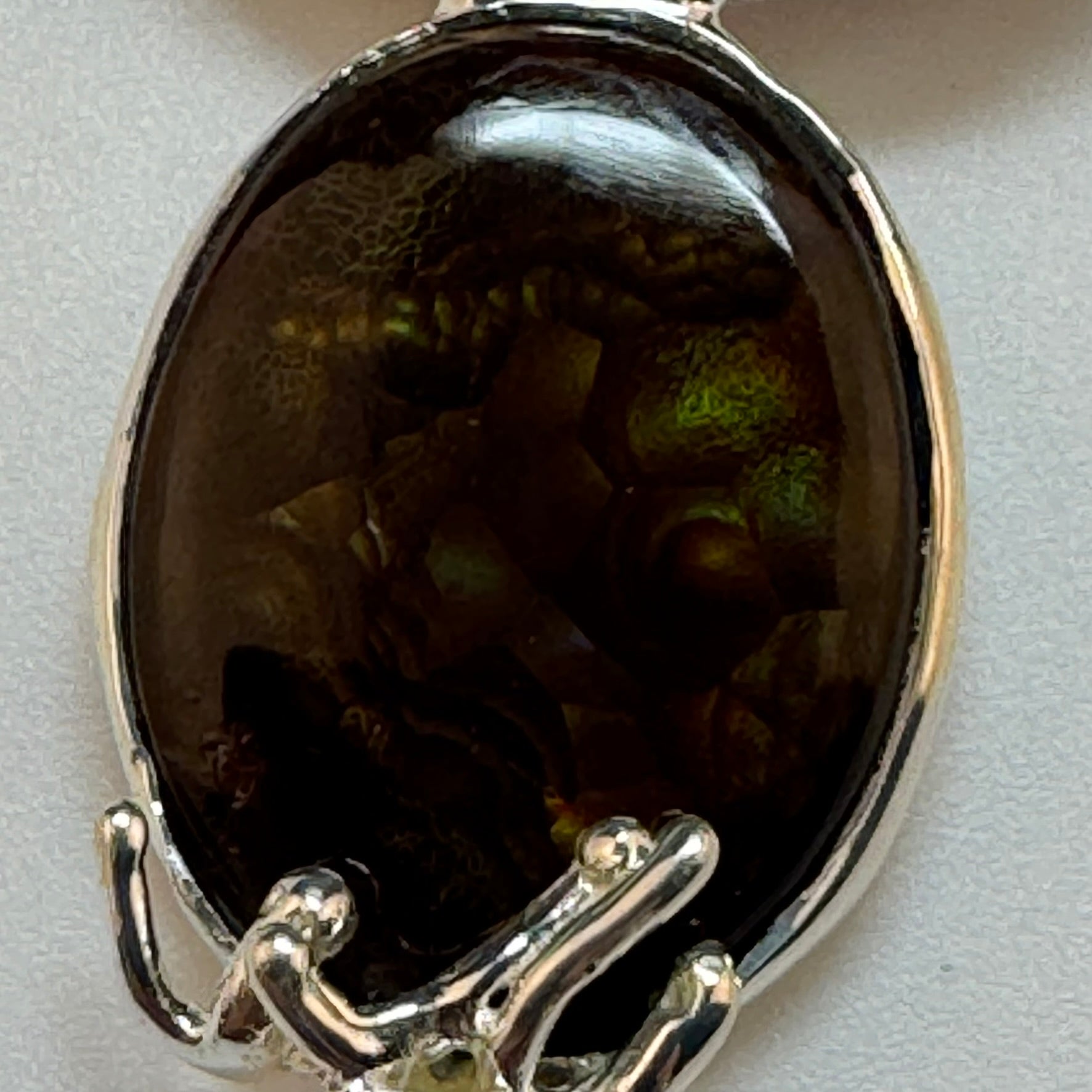 Triple Gemstone Pendant: Watermelon Tourmaline, Mexican Fire Agate & Pink Spinel image 6