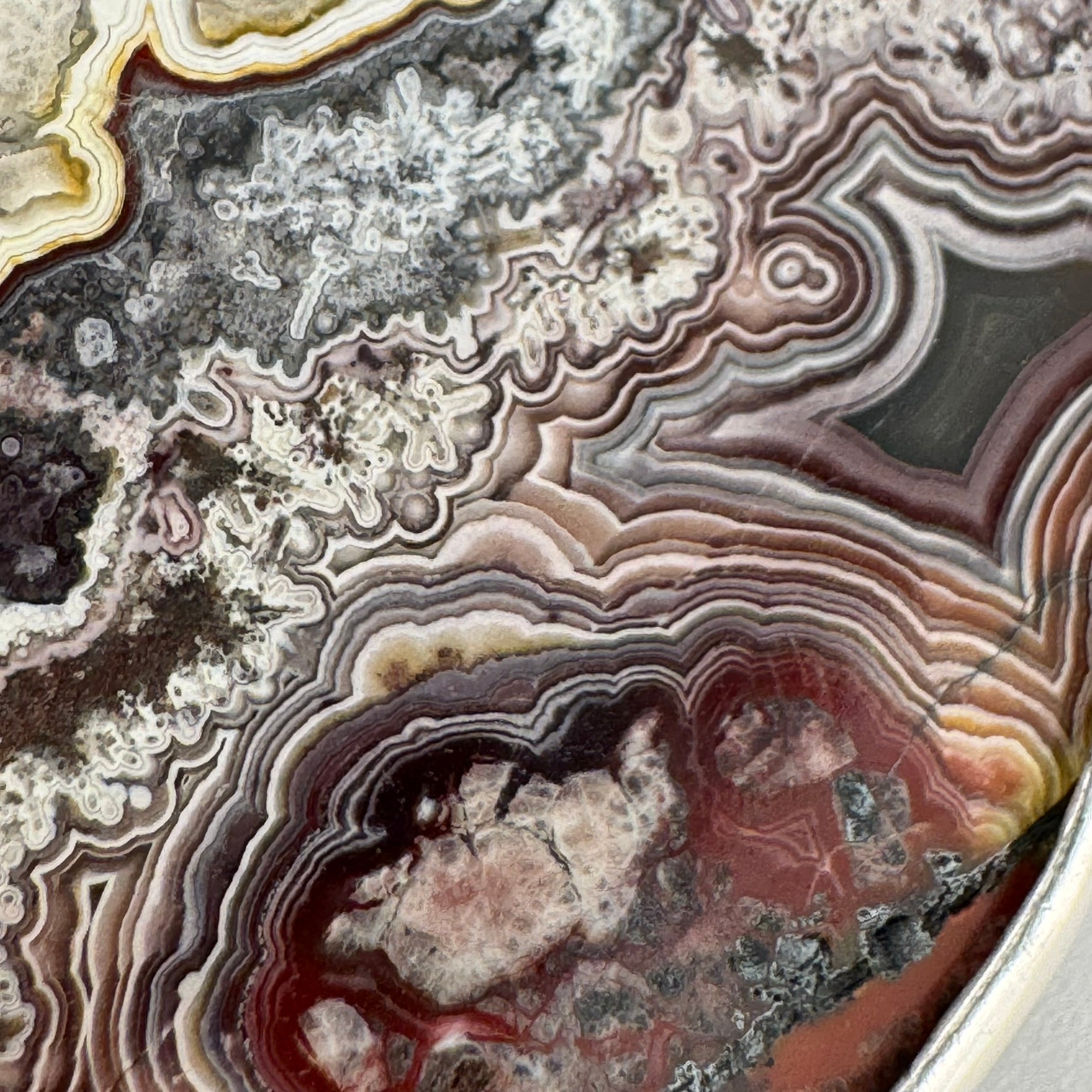 Double-Sided Mexican Crazy Lace Agate 925 Sterling Silver Pendant image 7