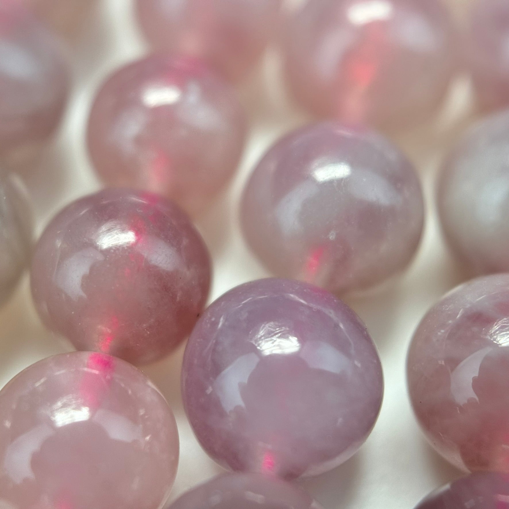 Blue Rose Quartz Polished Round Beads image 1