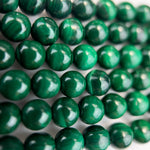 Malachite Polished Round Beads  A-AA-AAA Quality image 3