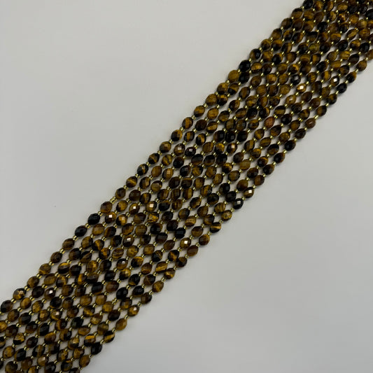 Tiger's Eye Faceted Barrel Beads (AAA Quality)