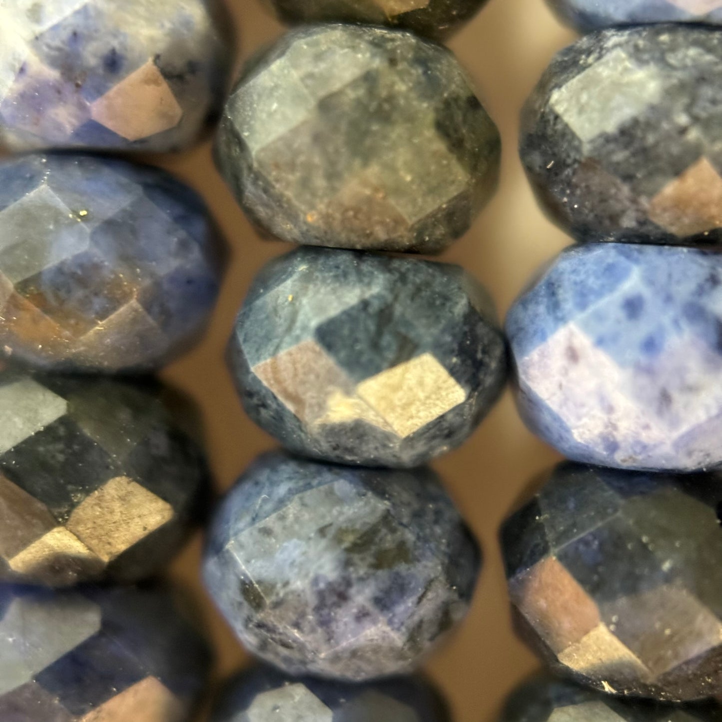 Dumortierite Faceted rondelle Beads (6x4 mm) image 1